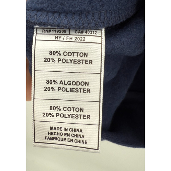 Mitchell & Ness Box Logo Hoodie Sweatshirt Branded Navy Blue Mens Size Large New - Picture 7 of 10